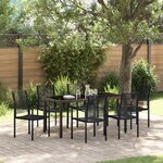 vidaXL Ensemble de salle à manger jardin 7 pièces Noir PVC Rotin