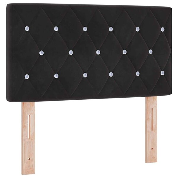 vidaXL Tête de Lit en Velours Argyle Manuel Noir 80 cm Velours