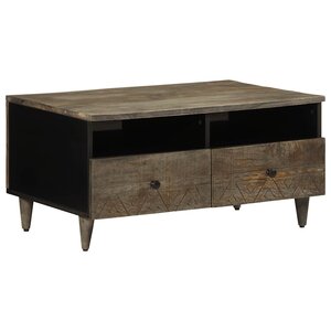 vidaXL Table basse gris clair 80x54x40 cm bois massif de manguier