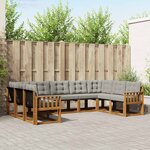 vidaXL Ensemble de canapés d'extérieur 9 pc Gris Naturel et Clair