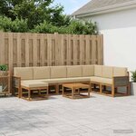 vidaXL Ensemble de canapés d'extérieur 9 pc Naturel et Beige