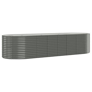vidaXL Lit surélevé de jardin Acier galvanisé 322x100x68cm gris