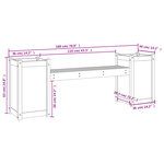 vidaXL Banc avec jardinières gris 180x36x63 cm bois massif de pin
