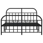 vidaXL Cadre de lit métal sans matelas avec pied de lit noir 135x190cm