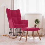 vidaXL Chaise à bascule avec repose-pied Rouge bordeaux Velours