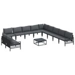 vidaXL Ensemble de canapé de jardin 12 Pièces Anthracite Acier