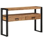 Tables d'appoint vidaXL Noires 120x33x75 cm en Bois d'Acacia Massif et Métal