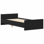 vidaXL Cadre de lit sans matelas noir 75x190 cm bois ingénierie