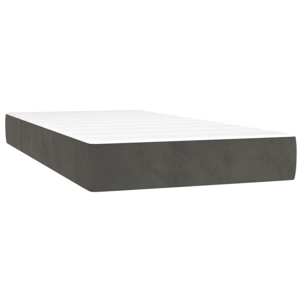 vidaXL Matelas de lit à ressorts ensachés fermeté moyenne Gris foncé 90x200x20 cm