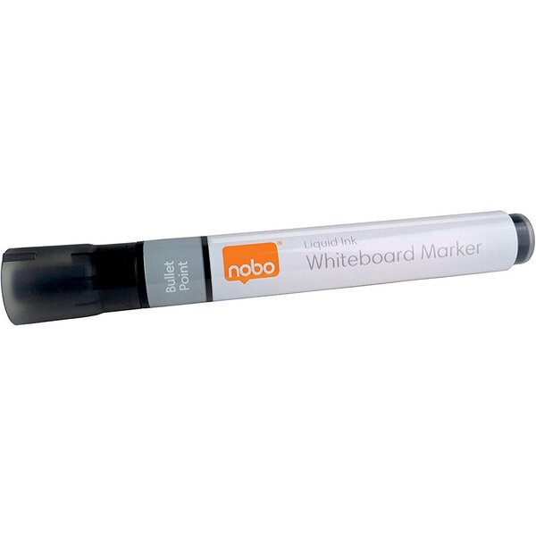 Boîte 10 Marqueurs Liquid Ink Noir Pointe Ogive NOBO