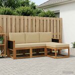 vidaXL Ensemble de canapés d'extérieur 4 pc Naturel