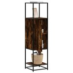 vidaXL Buffet haut chêne fumé 35 5x35x139 cm bois d'ingénierie métal