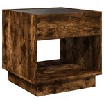 vidaXL Table de chevet avec LED infini chêne fumé 50x50x50 cm