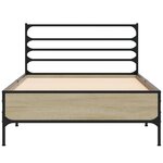 vidaXL Cadre de lit chêne sonoma 100x200 cm bois d'ingénierie et métal