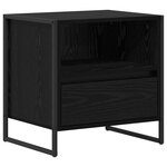 vidaXL Table de chevet avec tiroir 2 Pièces Chêne noir 50 x 39 5 x 50 cm