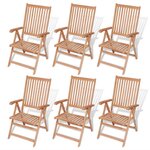 vidaXL Ensemble à manger d'extérieur 7 Pièces et chaises pliables Teck