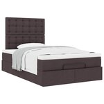 vidaXL Cadre de lit ottoman avec matelas marron foncé 120x200 cm tissu