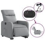 vidaXL Fauteuil inclinable électrique gris clair tissu