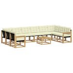 vidaXL Ensemble de canapés d'extérieur 11 pc Blanc et crème