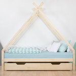 Lit Tipi enfant bois massif blanc 120 x 180 cm