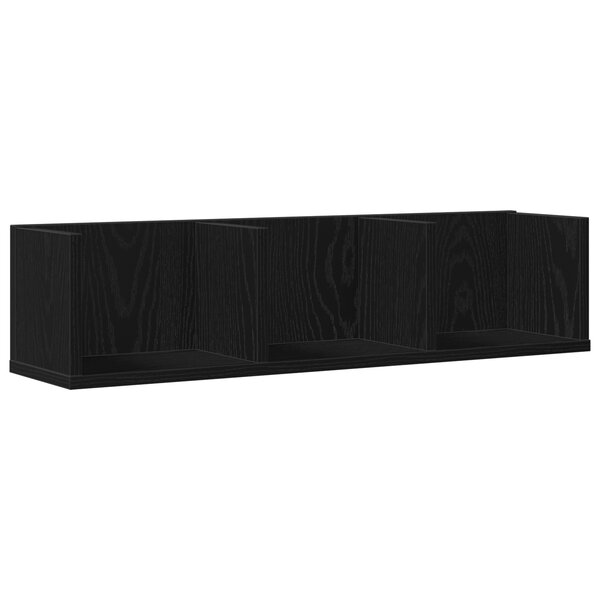 Étagère murale CD vidaXL en chêne noir 75x18x18 cm en bois d'ingénierie