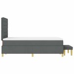 vidaXL Lit à sommier tapissier avec matelas et banc Gris foncé 120x190 cm Tissu