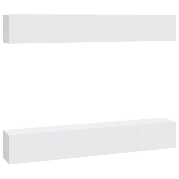 vidaXL Meubles TV muraux 4 Pièces blanc 100x30x30 cm