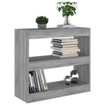 vidaXL Bibliothèque/Séparateur de pièce sonoma gris 80x30x72 cm
