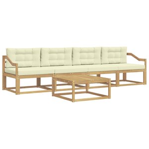 vidaXL Ensemble de canapés d'extérieur 4 pc Blanc et crème