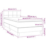 vidaXL Sommier à lattes de lit avec matelas et LED Noir 80x200cm Tissu