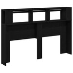 Tête de lit LED vidaXL Chêne Noir 160x18 5x45 cm Bois d'ingénierie