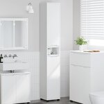 vidaXL Cabinet de salle de bain avec étagère Blanc 30 5 x 30 x 195 cm