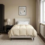 vidaXL Duvet d'hiver Matelassé Crème 140 x 220 cm Microfibre