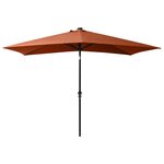vidaXL Parasol de jardin avec LED et mât en acier terre cuite 2x3 m