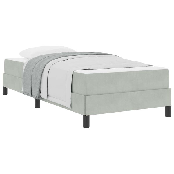 vidaXL Lit à ressorts avec matelas Gris clair 90 x 200 cm tissu