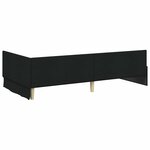 vidaXL Cadre de lit d'angle avec matelas 2 pc Noir 80 x 200 cm tissu