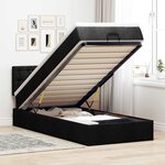 vidaXL Lit ottoman avec matelas noir 90x200 cm tissu
