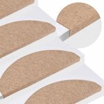 vidaXL Tapis d'escalier auto-adhésifs 10 Pièces beige 65x22 5x3 5 cm
