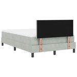 vidaXL Lit box avec matelas et lumière LED Gris clair 120x190 cm Velours