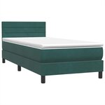 vidaXL Sommier à lattes de lit et matelas et LED vert foncé 80x220 cm velours