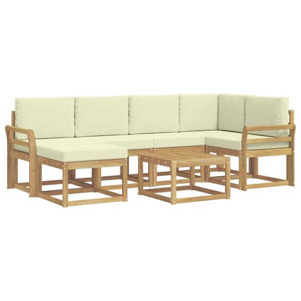 vidaXL Ensemble de canapés d'extérieur 7 pc Blanc et crème