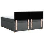 vidaXL Sommier à lattes de lit avec matelas Gris foncé 180x200cm Tissu