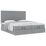 VidaXL Cadre de lit ottoman et matelas gris clair 160x200cm tissu