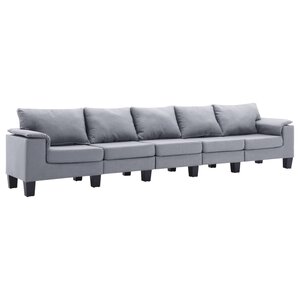vidaXL Canapé à 5 places Gris clair Tissu