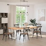 vidaXL Pieds de table à manger en T 2 pièces Blanc 70x35x(72-73) cm Acier