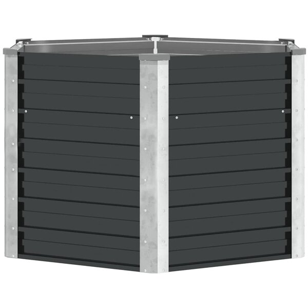 vidaXL Lit surélevé de jardin Anthracite 129x129x77 cm Acier galvanisé