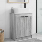 vidaXL Meuble de salle de bain avec évier Sonoma gris 54 x 35 x 83 cm