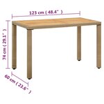 vidaXL Table de jardin Beige 123x60x74 cm Résine tressée bois massif