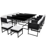 vidaXL Ensemble à manger d'extérieur 13 Pièces coussins Résine tressée