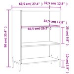 vidaXL Armoire à étagères blanc brillant 69 5x32 5x90 cm
